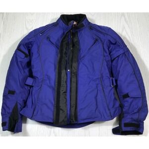 Women's Fieldsheer Motorcycle Jacket Size 8 Blue Armor Padded Full Zip layered
